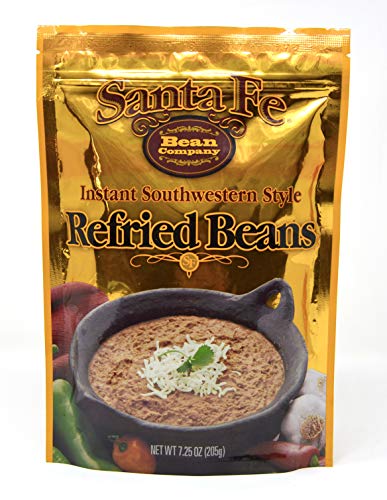 Product Cover Santa Fe Bean Company Instant Southwestern Style Refried Beans 7.25-Ounce (Pack of 8) Instant Southwestern Style Refried Beans, High Fiber, Gluten-Free, A Great Source of Protein, Low Fat
