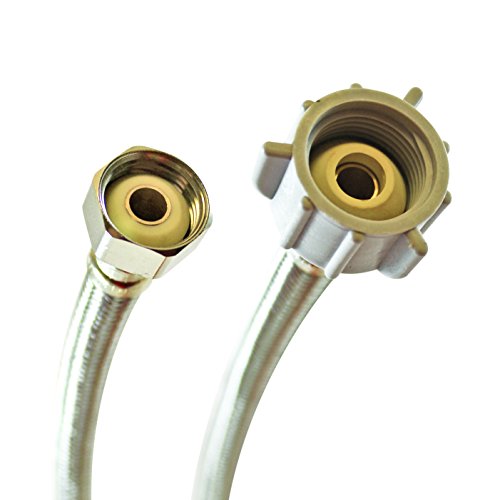 Product Cover Fluidmaster B4T16 Toilet Connector, Braided Stainless Steel - 1/2 F.I.P. Thread x 7/8 Female Ballcock Thread, 16-Inch Length