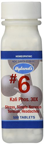 Product Cover Hyland's #6 Kali Phos 30X Cell Salt Tablets, Natural Relief of Stress, Headaches, Insomnia, and Simple Nervous Tension, 500 Count