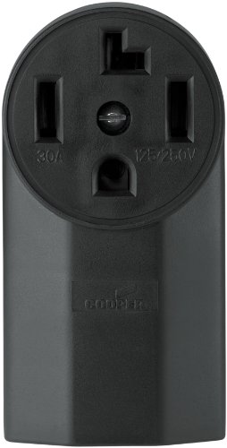 Product Cover Eaton WD1225 30-Amp 3-Pole 4-Wire 125-Volt Surface Mount Dryer Power Receptacle, Black