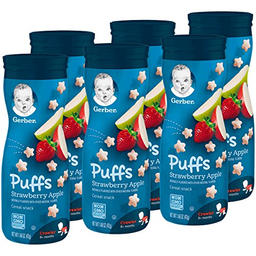 Product Cover Gerber Puffs Cereal Snack, Strawberry Apple, 6 Count (Packaging may vary)