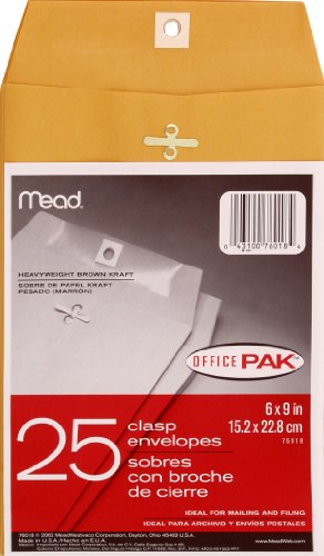 Product Cover Mead 6X9 Clasp Envelopes, Office Pack 25 Count (76018)