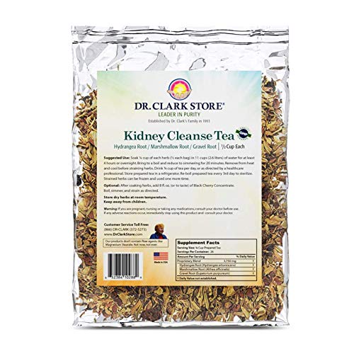 Product Cover Kidney Cleanse Tea - 3 Herbal Roots (3 Bags/per Pack) - Supports Kidney Function & Expulsion Kidney Stones - Hydrangea, Marshmallow Root & Gravel Root - 3 Bags per Pack