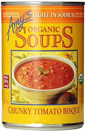 Product Cover Amy's Organic Chunky Tomato Bisque Soup, Light in Sodium, 14.5-Ounce (Pack of 12)