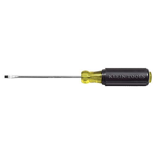 Product Cover Klein Tools 607-3 Mini Flathead Screwdriver with 3/32-Inch Cabinet Tip, 3-Inch Round Shank and Cushion-Grip Handle