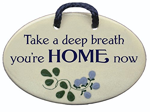 Product Cover Mountain Meadows Pottery Take a deep Breath, You're Home Now. Ceramic Wall plaques Handmade in The USA for Over 30 Years.