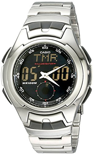 Product Cover Casio Men's AQ160WD-1BV Stainless Steel Ana-Digi Electro-Luminescent Sport Watch
