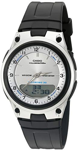 Product Cover Casio Men's AW80-7AV World Time Databank 10-Year Battery Black Band Watch