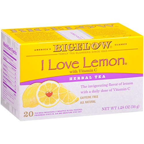 Product Cover Bigelow I Love Lemon Herbal Tea Bags, 20 Count Box (Pack of 6) Caffeine Free Herbal Tea, 120 Tea Bags Total