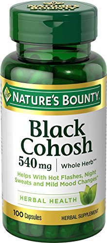 Product Cover Nature's Bounty Black Cohosh Root Pills and Herbal Health Supplement, Natural Menopausal Support, 540 mg, 100 Capsules