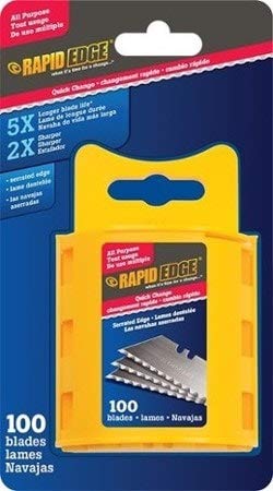 Product Cover Rapid Edge All-Purpose Serrated Utility Knife Blades (100 blades), 1-Pack