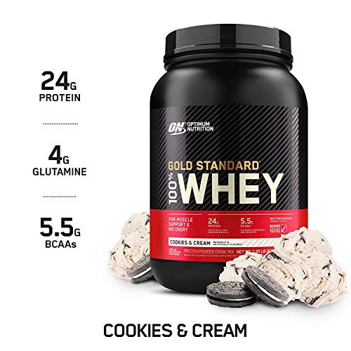 Product Cover Optimum Nutrition Gold Standard 100% Whey Protein Powder, Cookies & Cream, 2 Pound (Package May Vary)