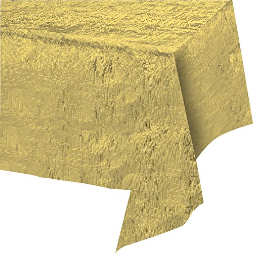 Product Cover Creative Converting 38321 Tablecover, 0.1x108x54inc, Gold
