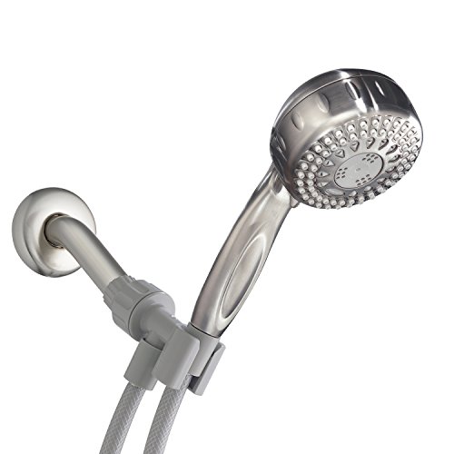 Product Cover Waterpik TRS-559 Shower Head High Pressure 5-Mode Power Spray, 2.5 GPM, Brushed Nickel Hand Held With Hose