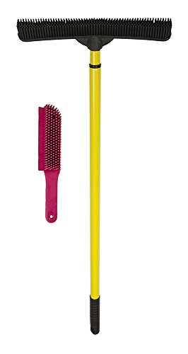 Product Cover Evriholder 250I-180I-AMZ, FURemover Pet Hair Removal Broom and Lint Brush Combo with Squeegee and Telescoping Handle That Extends from 3-5'