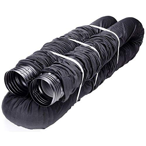 Product Cover Flex-Drain 51510 Flexible/Expandable Landscaping Drain Pipe, Perforated with Filter Sock, 4-Inch by 25-Feet
