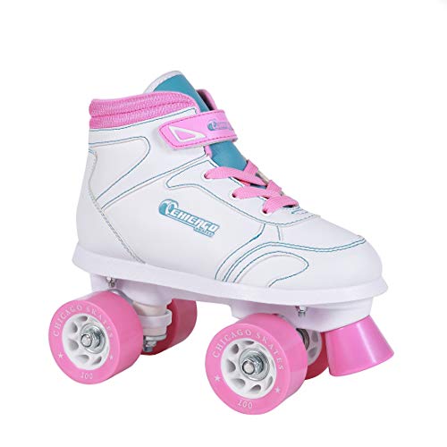 Product Cover Chicago Girls Sidewalk Roller Skate - White Youth Quad Skates - Size 1