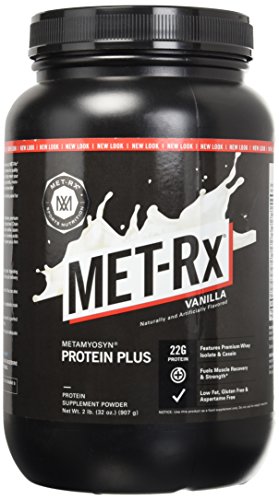 Product Cover MET-Rx Metamyosyn Protein Plus Whey Isolate and Casein Protein Powder, Great for Meal Replacement Shakes, Low Carb, Gluten Free, Vanilla, 2 lbs