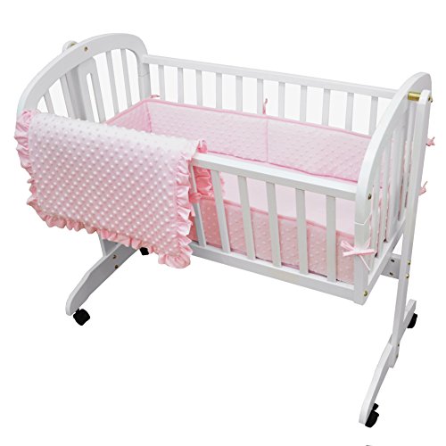 Product Cover American Baby Company Heavenly Soft Minky Dot 3-Piece Cradle Bedding Set, Pink, for Girls