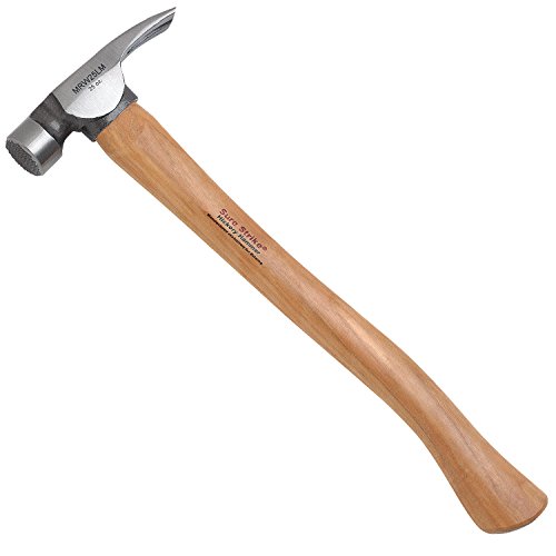 Product Cover Estwing Sure Strike California Framing Hammer - 25 oz Straight Rip Claw with Milled Face & Hickory Wood Handle - MRW25LM