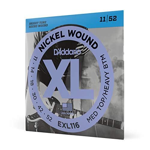 Product Cover D'Addario Nickel Wound Electric Guitar Strings, 1-Pack, Med. Top/Hvy. Bottom, 11-52
