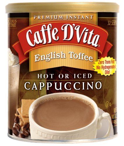 Product Cover Caffe D'Vita English Toffee Cappuccino Mix, 16-Ounce Canisters (Pack of 6)