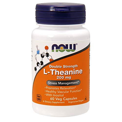 Product Cover NOW Supplements, L-Theanine 200 mg with Decaf Green Tea, Stress Management*, 60 Veg Capsules