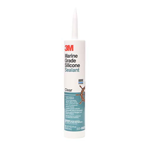 Product Cover 3M Marine Grade Silicone Sealant, Clear, PN08029, 304 mL Cartridge