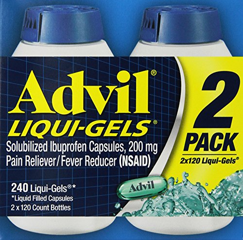 Product Cover Advil Liqui-Gels (240 Count) Pain Reliever/Fever Reducer Liquid Filled Capsule, 200 mg Ibuprofen, Temporary Pain Relief