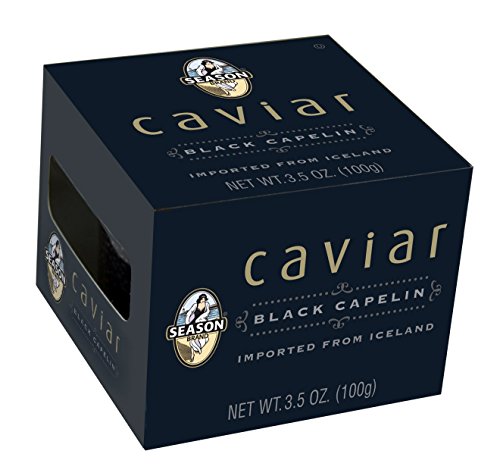 Product Cover Season Black Capelin Caviar From Iceland, 3.5 Oz Glass Jar (Pack Of 4)