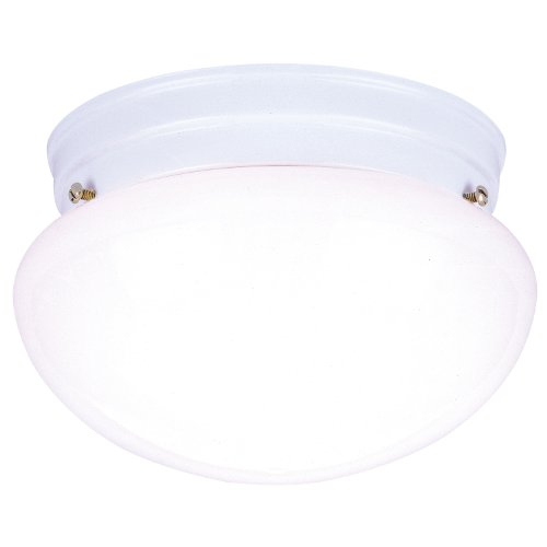 Product Cover Westinghouse Lighting 6661100 Two-Light Flush-Mount Interior Ceiling Fixture, White Finish with White Glass