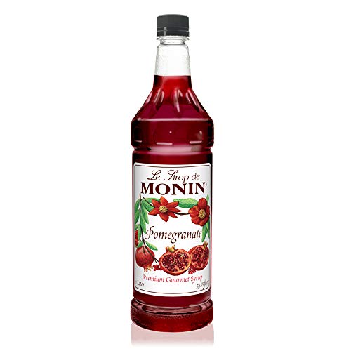 Product Cover Monin - Pomegranate Syrup, Tart and Sweet, Great for Cocktails and Teas, Gluten-Free, Vegan, Non-GMO (1 Liter)