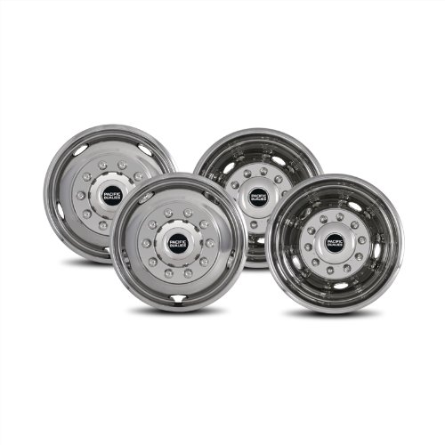 Product Cover Pacific Dualies 43-1950 Polished 19.5 Inch 10 Lug Stainless Steel Wheel Simulator Kit for 2005-2019 Ford F450/F550 Truck (Does not fil RV/Motorhome)