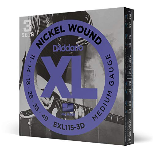 Product Cover D'Addario Nickel Wound Electric Guitar Strings, 3-Pack, Med. Blues Jazz Rock, 11-49
