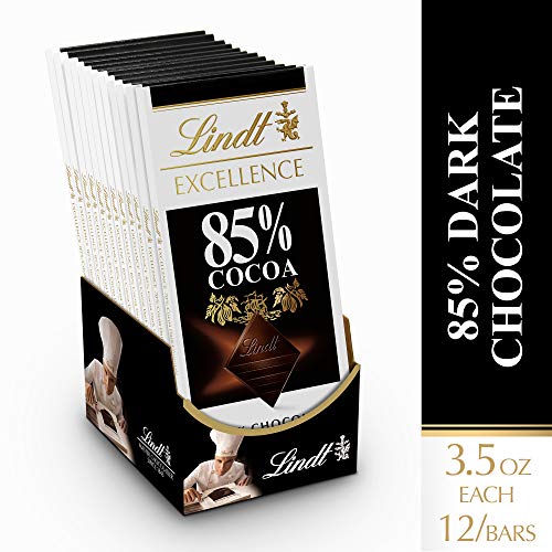 Product Cover Lindt Excellence Bar, 85% Cocoa Extra Dark Chocolate, Gluten Free, Great for Holiday Gifting, 3.5 Ounce (Pack of 12)