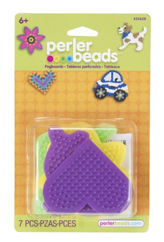 Product Cover Perler Beads Multicolored Dog, Daisy, Dolphin, Car and Heart Pegboards, 7pc
