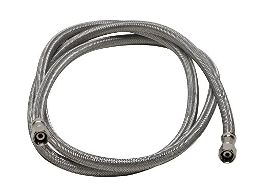 Product Cover Fluidmaster 12IM60 Ice Maker Connector, Braided Stainless Steel - 1/4 Compression Thread x 1/4 Compression Thread, 5 Ft. (60-Inch) Length