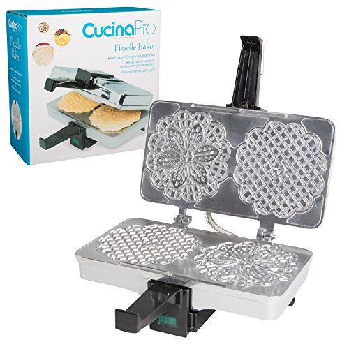 Product Cover Pizzelle Maker- Polished Electric Pizzelle Baker Press Makes Two 5-Inch Cookies at Once- Recipes Included