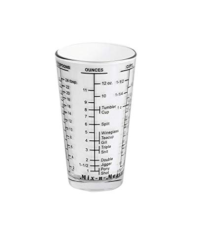 Product Cover Kolder 26100 Mix N Measure Glass, Heavy Glass, Multi-Purpose Liquid and Dry Measuring Cup