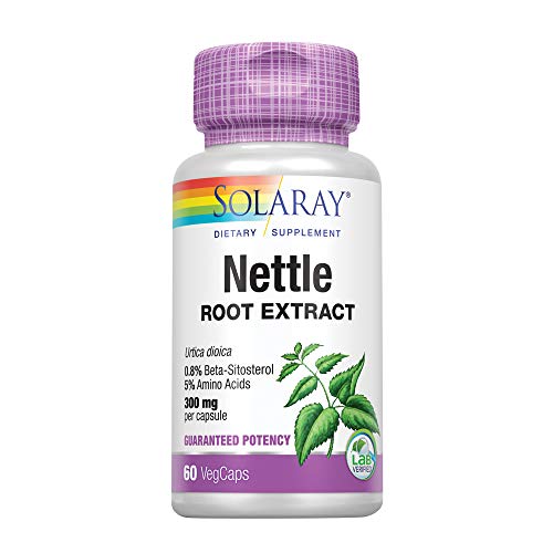 Product Cover Solaray Nettle Root Extract 300mg | Healthy Male Urinary & Prostate Support | Guaranteed Potency Amino Acids & Beta-Sitosterol | Non-GMO | 60 VegCaps