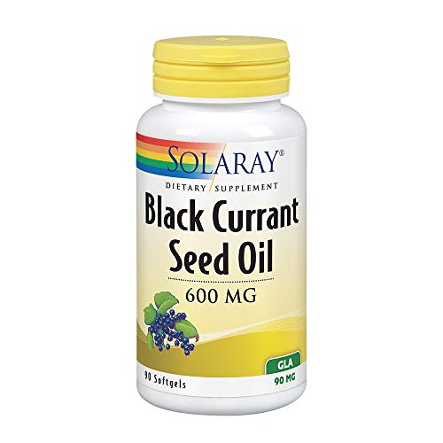 Product Cover Solaray Black Currant Seed Oil 600 mg | Gamma Linolenic Acid (GLA) | Healthy Skin, Hair, Joints, Vascular & Immune Function Support | 90 Softgels