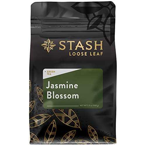Product Cover Stash Tea Jasmine Blossom Green Loose Leaf Tea 3.5 Ounce Pouch Loose Leaf Premium Green Tea for Use with Tea Infusers Tea Strainers or Teapots, Drink Hot or Iced, Sweetened or Plain