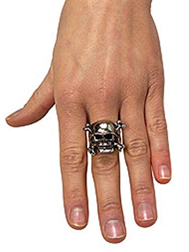 Product Cover Rubie's Costume Co Adjustable Skull Ring with Pewter Finish, One Size, Multicolor