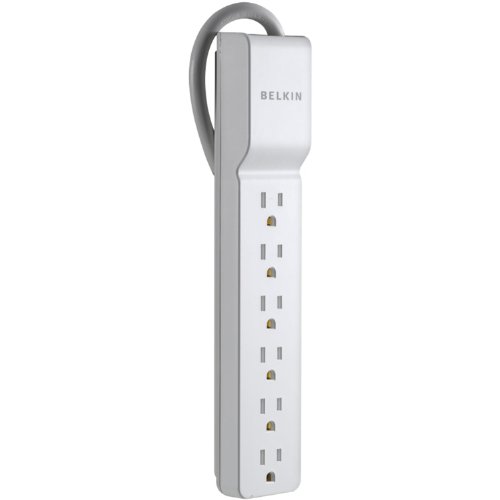 Product Cover Belkin 6-Outlet Commercial Power Strip Surge Protector with 2.5-Foot Power Cord, 555 Joules (BE106000-2.5)