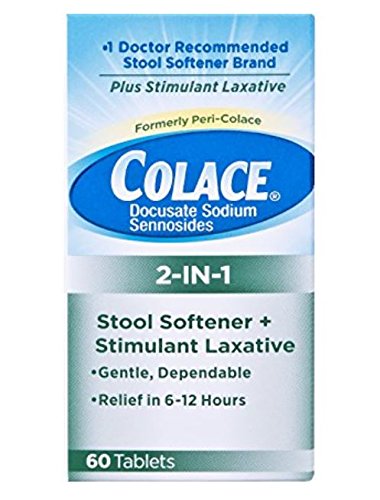 Product Cover Colace 2-in-1 Stool Softener & Stimulant Laxative Tablets, 60 Count, Gentle Constipation Relief in 6-12 Hours