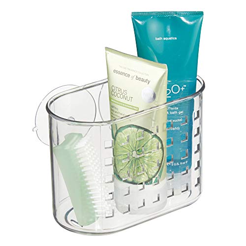 Product Cover iDesign Plastic Suction Shower Caddy Basket for Shampoo, Conditioner, Soap, Creams, Towels, Razors, Loofahs in Master, Guest, Kid's Bathroom, 7.25
