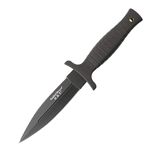 Product Cover Smith & Wesson SWHRT9B 9in High Carbon S.S. Fixed Blade Knife with 4.7in Dual Edge Blade and TPE Handle for Outdoor, Tactical, Survival and EDC