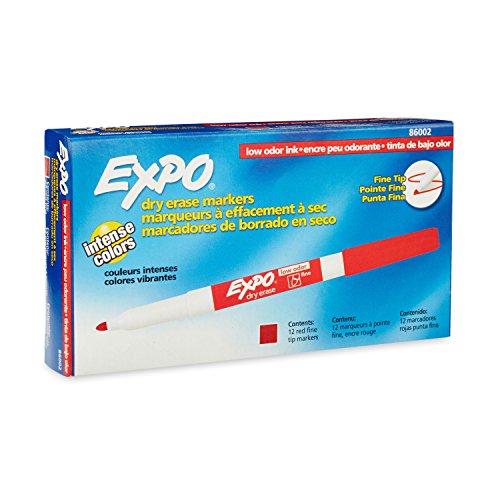 Product Cover EXPO 86002 Sanford EXPO Low Odor Dry Erase Marker, Fine Point, Red, Box of 12