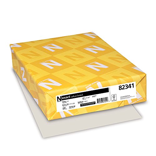 Product Cover Wausau Paper Vellum Bristol Cover Stock, 250-Sheets, Gray, 8.5 x 11-Inch (82341)