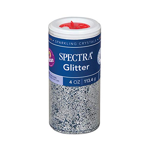 Product Cover Pacon Spectra Glitter Sparkling Crystals, Silver, 4-Ounce Jar (91610)